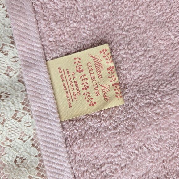 Vintage 80s Jillian Rose Bath Towel Washcloth Pink Ruffles Deadstock NEW - Picture 5 of 6